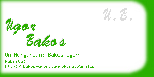 ugor bakos business card